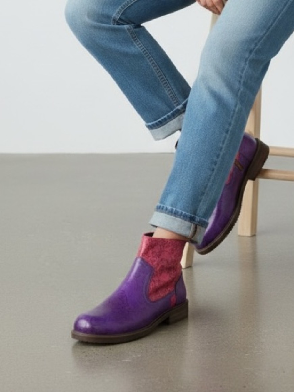 Gracosy Women 8.5 39 Leather Block Heel Ankle Boots Handmade Multicolor w/Zipper